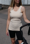Ribbat amningslinne - Soft Beige