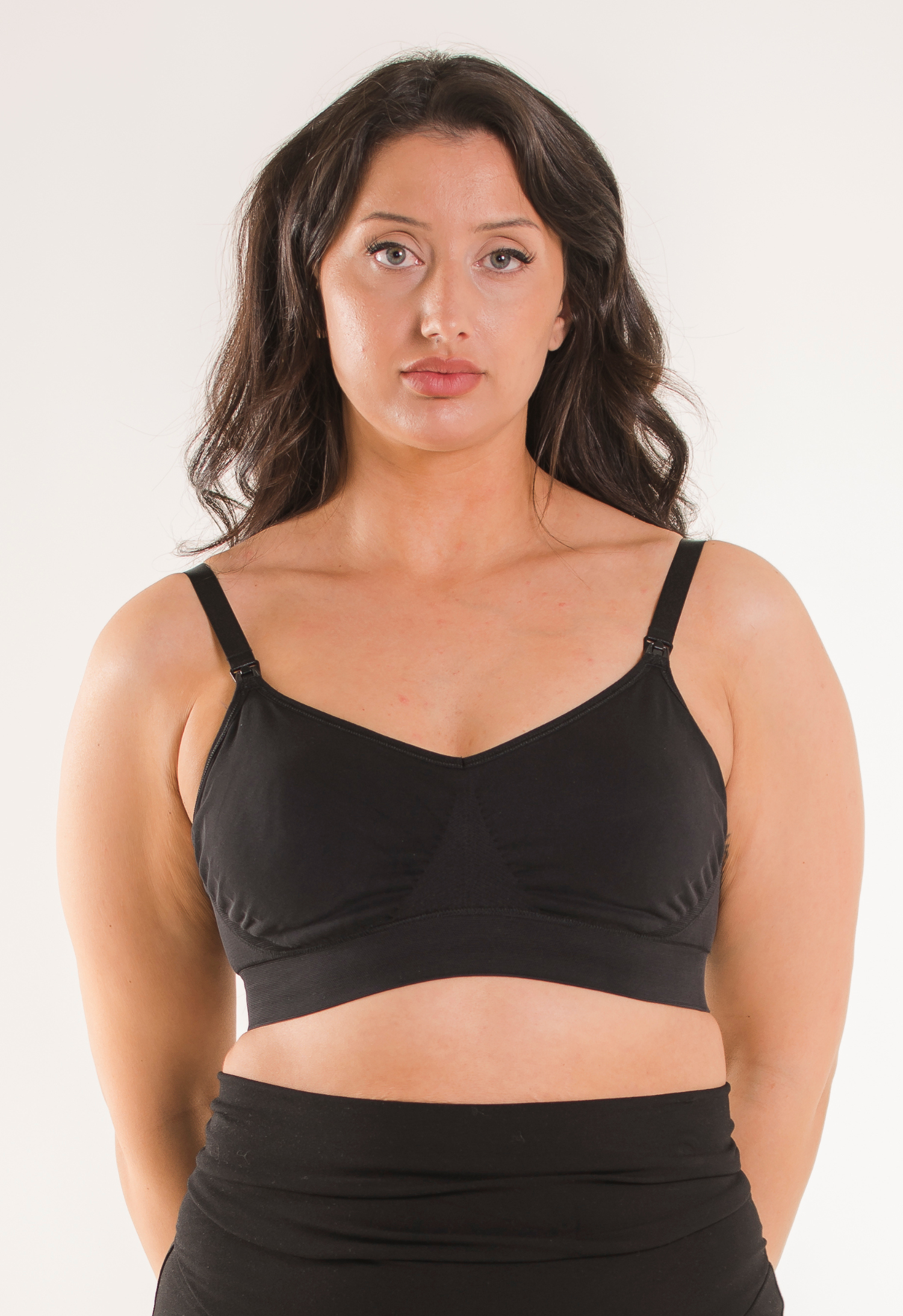 Seamless amningsbh med pads - Svart