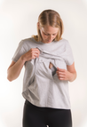 T-shirt med amningsfunktion - Grey Melange