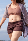 Ribbad badtopp - Crop Top - Rose Brown
