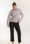 Stickad amningströja i ull - Light Grey Melange