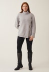 Stickad amningströja med polokrage - Light Grey Melange
