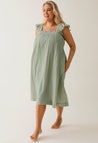 Boho amningsklänning med smock - Green Tea